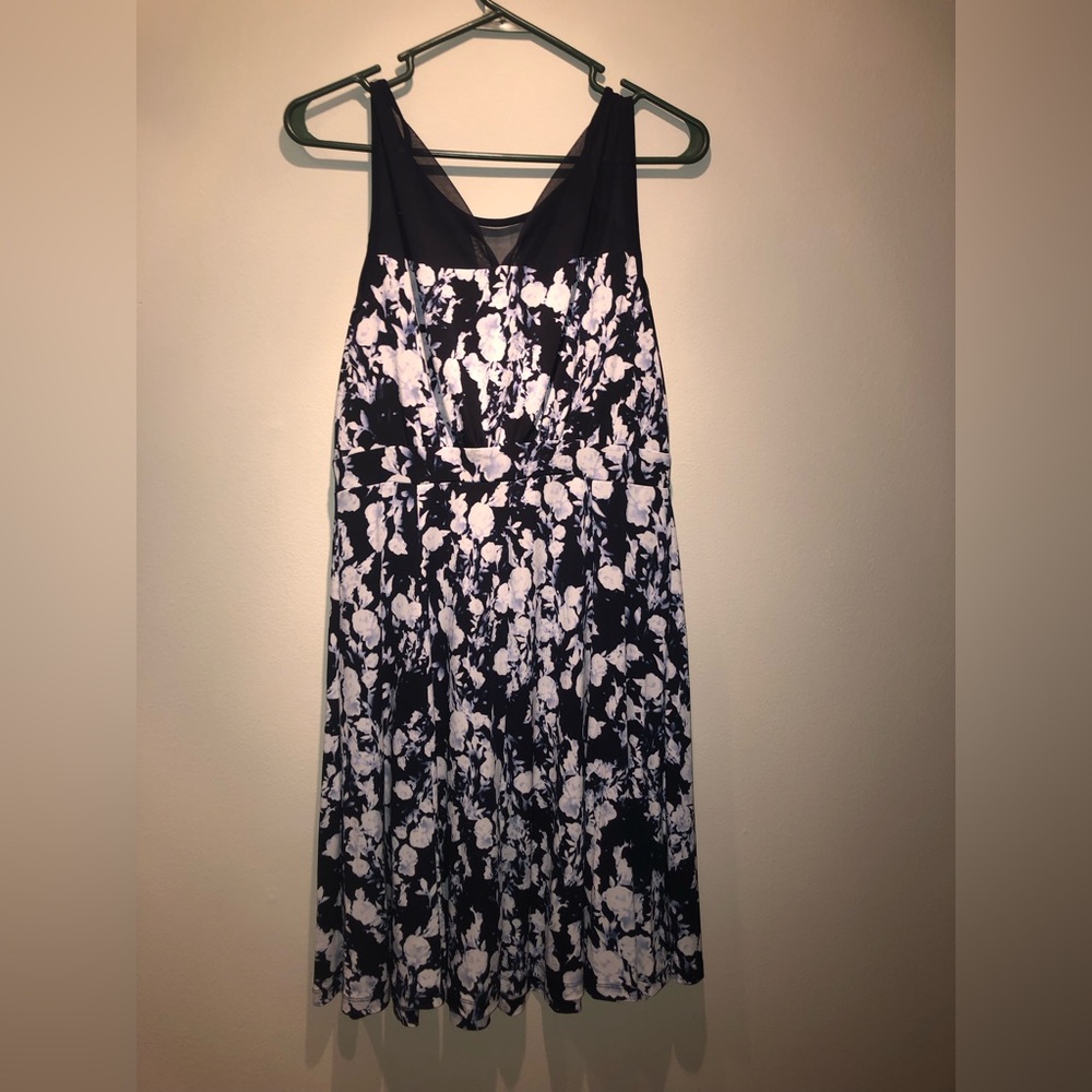 Knee length fit and flair floral dress